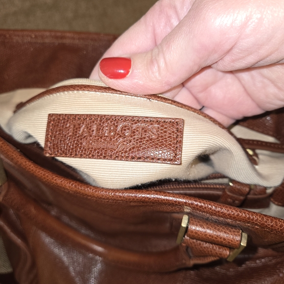 Talbots Brown Leather Purse / Tote Bag - Picture 11 of 12